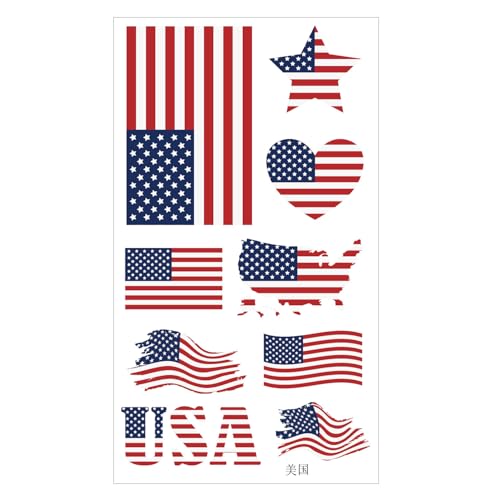 Maigitur Pattern Q44 World Flag Temporary Tattoos 10 Sheets Multicultural Stickers
