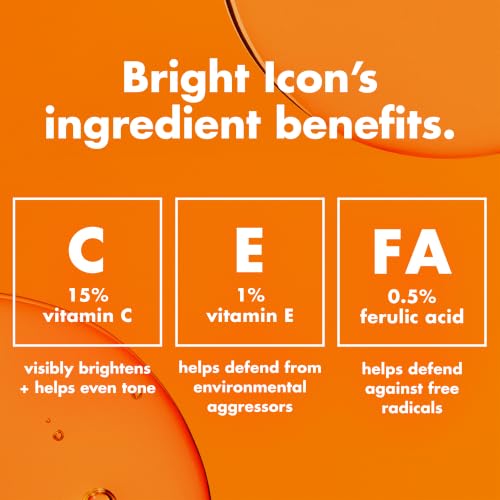 e.l.f. SKIN Bright Icon Vitamin C + E Face Serum 1 Fl Oz - Soothing & Brightening