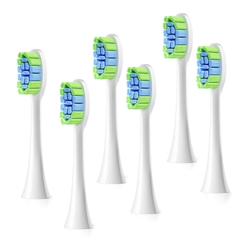 COSLUS C30 Sonic Electric Toothbrush Replacement Heads, 6 Soft Green Heads