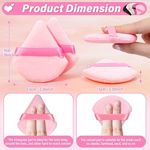 Caffox 60pcs Triangle Makeup Powder Puffs for Face & Eyes