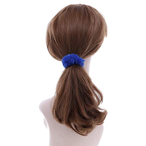 Set of 6 Faux Fur Scrunchies - Hot Pink, Burgundy, Royal