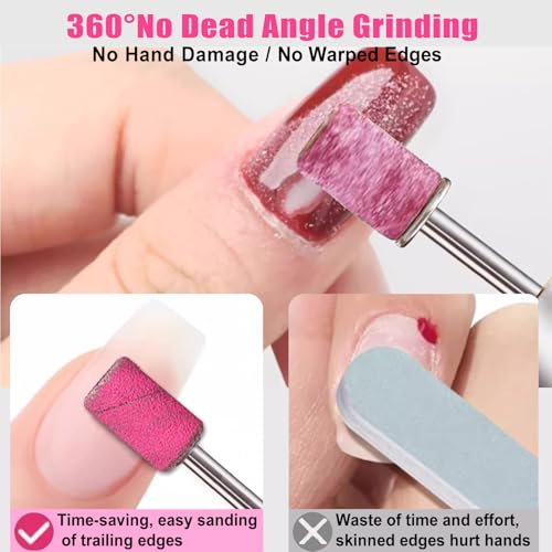 Haozher 135 Pcs Nail Drill Bits Set with Sanding Bands - 4 Grits