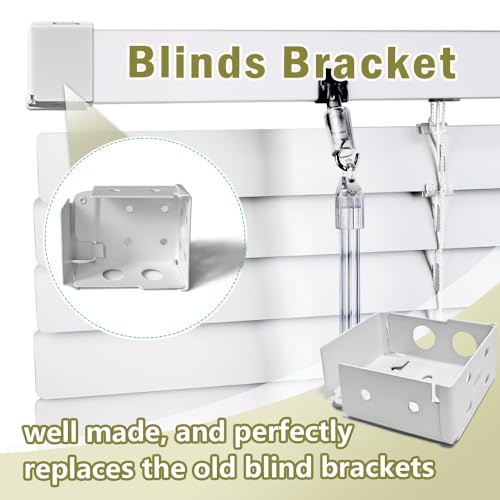 Metal Window Blind Brackets - 4 Pack 2-Inch White Holders