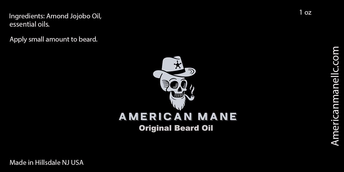 American Mane Original Beard Oil, All Natural Ingredients, 1 oz