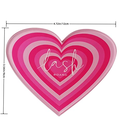 Heart-Shaped Acrylic Eyelash Extension Grafting Palette - 12x9cm