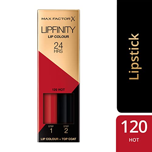 Max Factor Lipfinity Lip Color Kit 120 Hot: Step 1 Color + Step 2 Top Coat