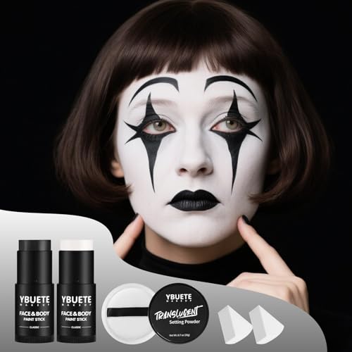YBUETE Professional Face and Body Paint Stick Set for Halloween Cosplay