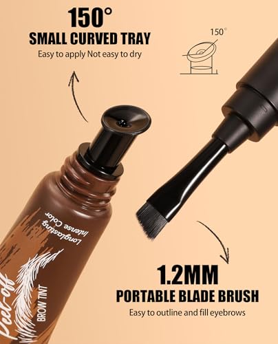 Black Eyebrow Gel Peel Off - Waterproof Temporary Tint for Defined Brows
