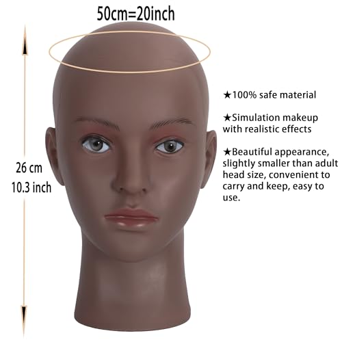 Simnient Bald Mannequin Head for Wig Making, Styling, and Makeup Training