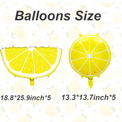 Lemon Balloon Set - 10PCS Fruit Theme Foil Balloons for Parties