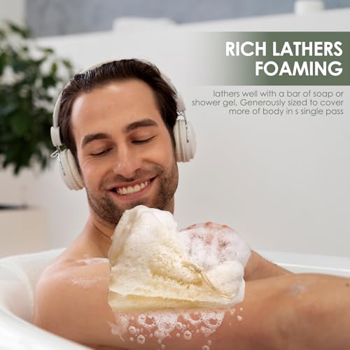 Natural Egyptian Loofah Sponge 3-Pack - Exfoliating Shower Scrubber