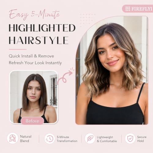FIREFLYI 14-Inch Short Clip-In Hair Extensions – Matte Protein Fiber Volume