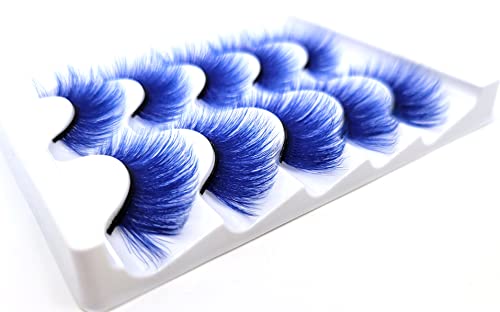 MISSLADY 20mm Blue 3D Faux Mink False Eyelashes - 5 Pairs