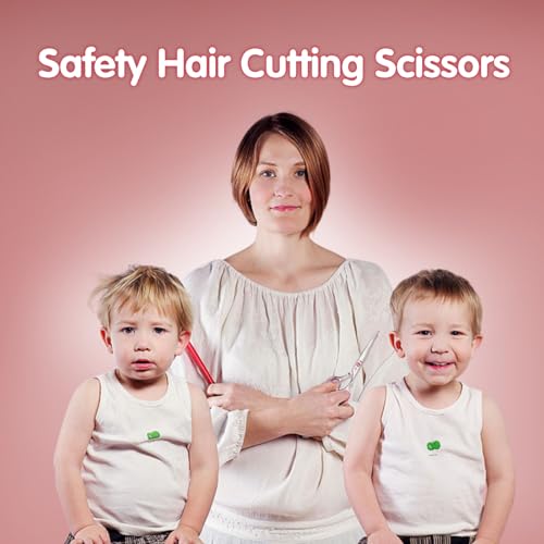 Genpai Toddler Haircut Scissors Kit Black & Pink - Safe 11-Piece Grooming Set