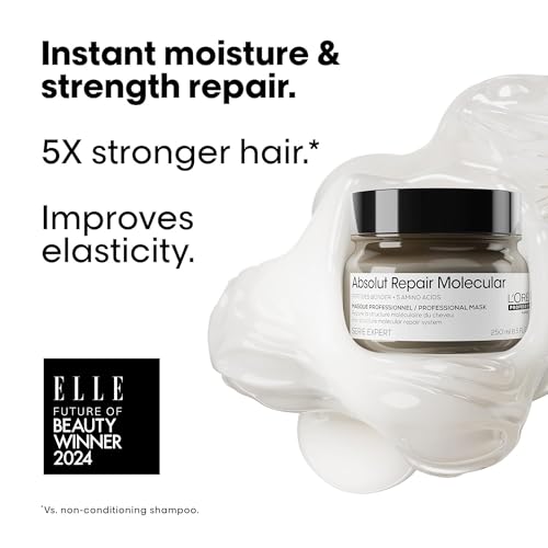 L'Or?al Professionnel Paris Absolut Repair Molecular Hair Mask - Bond Building & Repair, For All Color Treated and Damaged Hair, With Peptide Bonder & Amino Acids