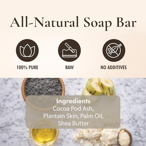 Raw African Black Soap with Shea Butter - Nourishing Skincare Bar, 1 lb