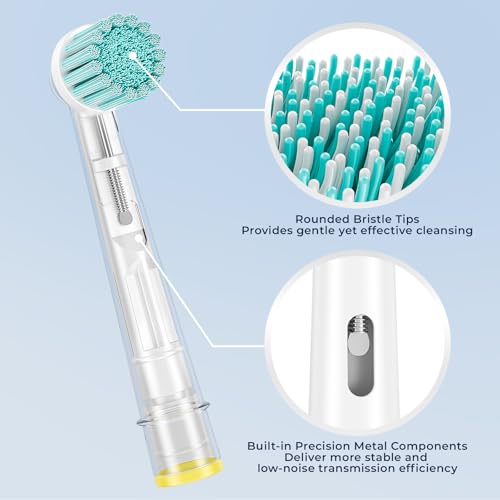 Valuabletry White 8-Pack Replacement Toothbrush Heads for Oral B Electric Toothbrushes, Sensitive Soft Bristles, Compatible with Pro, Genius, Vitality