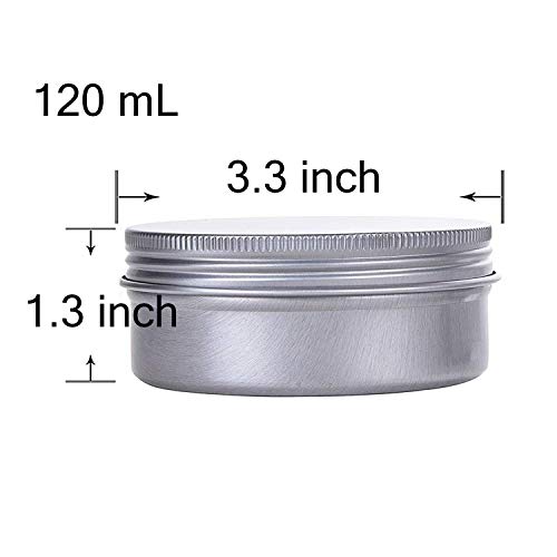 Hulless 4 oz Aluminum Tin Jars with Screw Lids - 12 Pack Refillable Tins