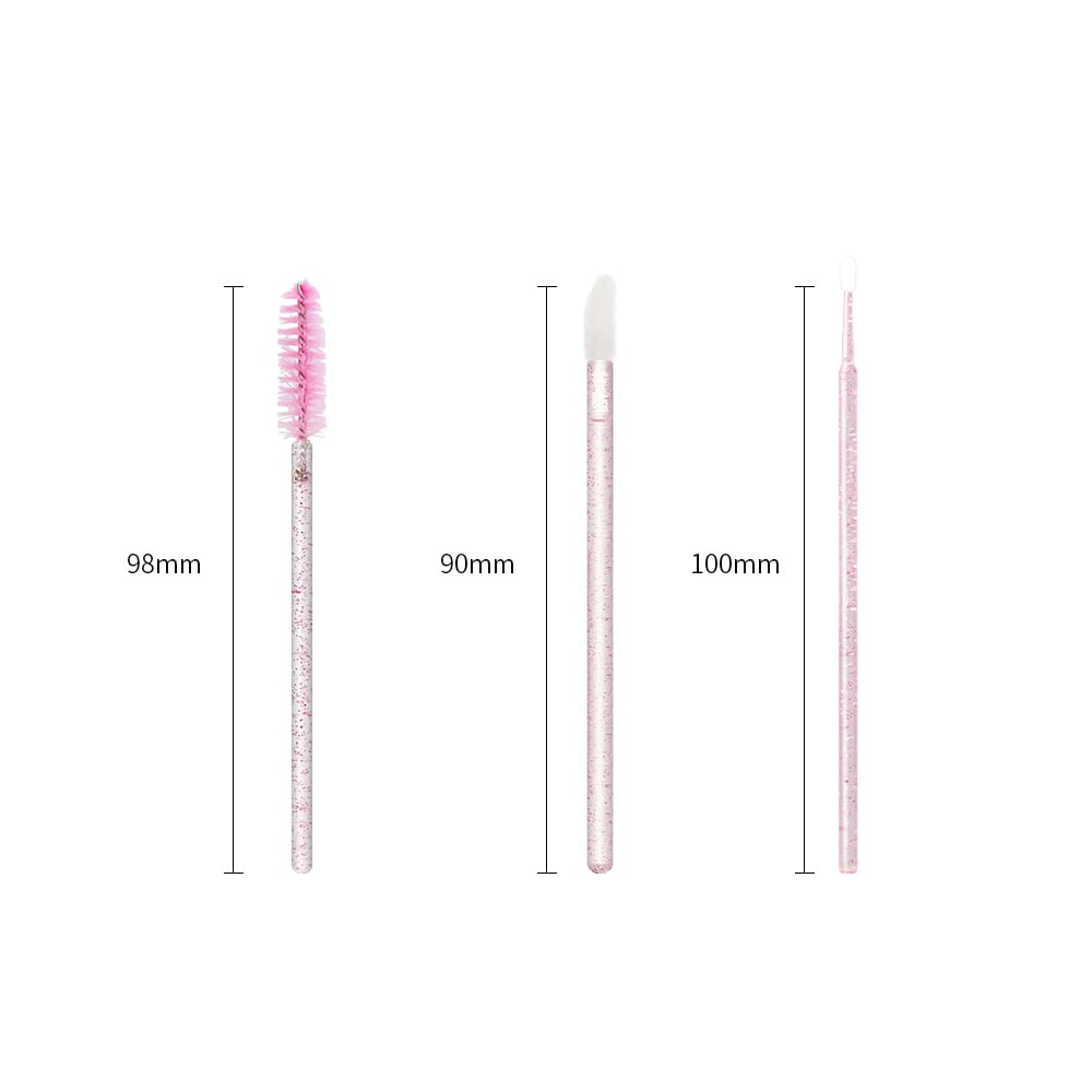 ANNAFRIS 300pcs Eyelash Extension Supplies Kit Disposable Lash Spoolies Brushes Mascara Lip Brushes(Brush Kit-B)