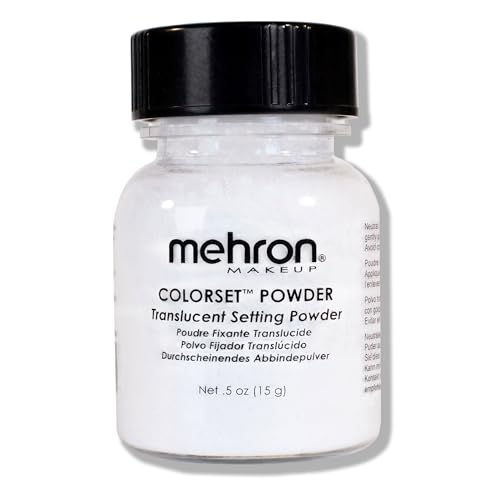 Mehron Makeup Colorset Powder - 0.5 oz Translucent Setting Powder for Professional Cream Makeup