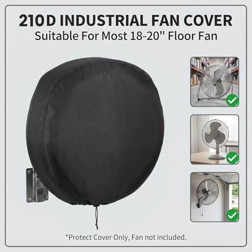 Heavy Duty Outdoor Fan Cover for 18-20 Inch Fans | Waterproof, UV Resistant Protection