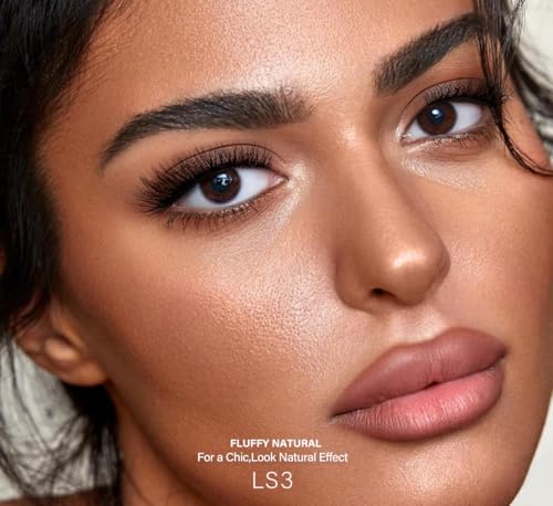 3D Fluffy Cat Eye False Lashes - LS3 Kit with Clear Band & Glue