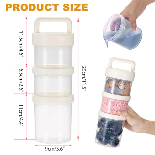 White Portable Laundry Detergent Dispenser with Handle, Large Stackable Storage