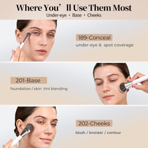 ALBEAUT Face Makeup Brush Set 189201202 - Foundation, Concealer, Blush Tools