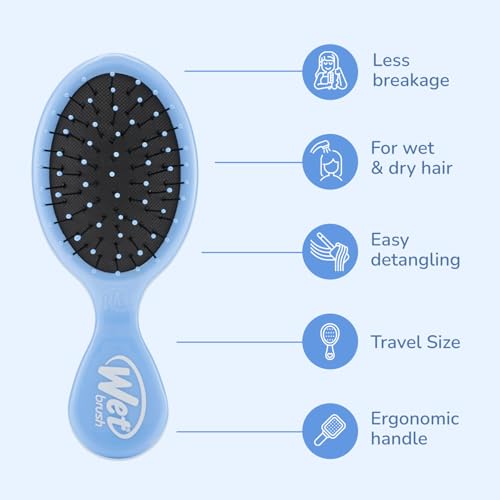 Wet Brush Mini Detangler - Tangle-Free Hair Brush for All Hair Types (Pack of 2)