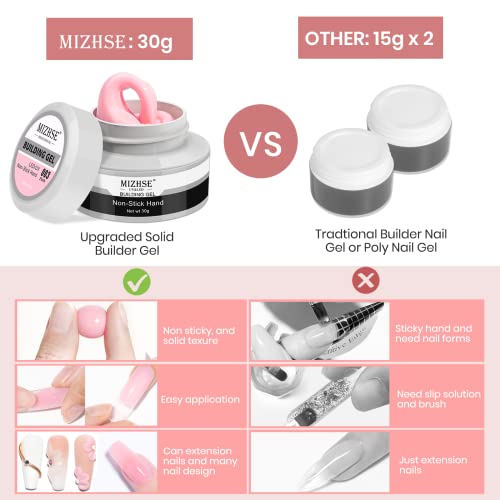 MIZHSE Classic Colors 3D Nail Gel Kit - Non-Sticky Builder Sculpting Polish