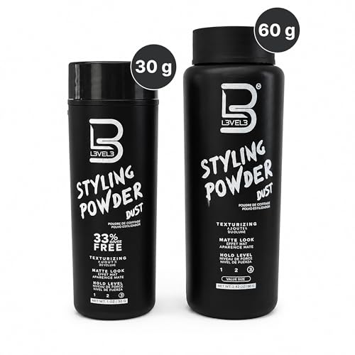 L3 Level 3 Hair Texture Powder for Men - Matte Finish Volumizing Powder