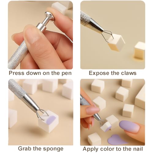 Gradient Nail Art Tool Set - 150PCS Nail Sponges & Grab Pen