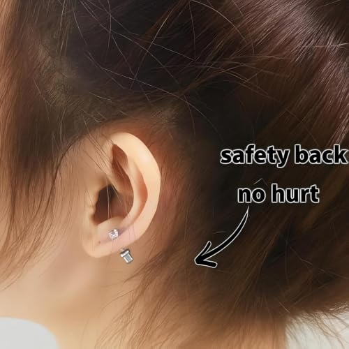 Ear Piercing Kit - Disposable Gun with 4mm CZ Studs, White
