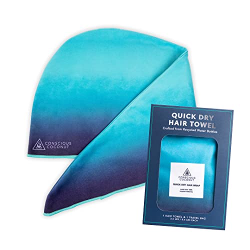 Conscious Coconut Sustainable Quick Dry Hair Towel Wrap for Frizz-Free Hair
