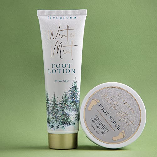 Live Green Winter Mint Foot Spa Gift Set with Lotion, Scrub, and Fuzzy Socks