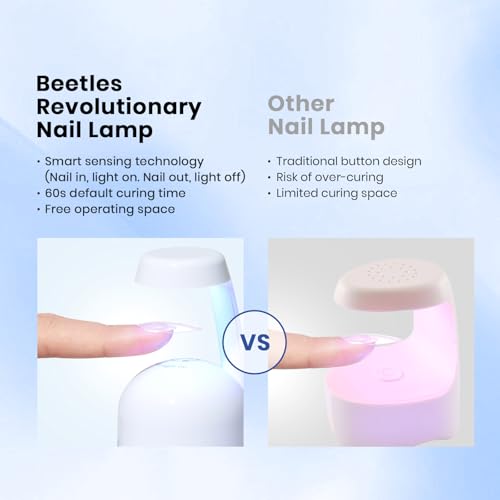 Beetles Gel Nail Kit with 504 Almond Tips & UV Lamp