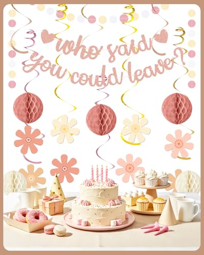 Elegant Pink Rose Gold Farewell Party Decorations Kit