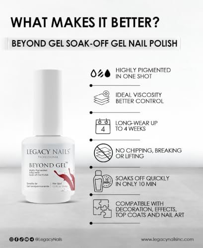 LEGACY NAILS Beyond Gel Soak-Off Nail Polish - Her Lips 0.5 fl oz