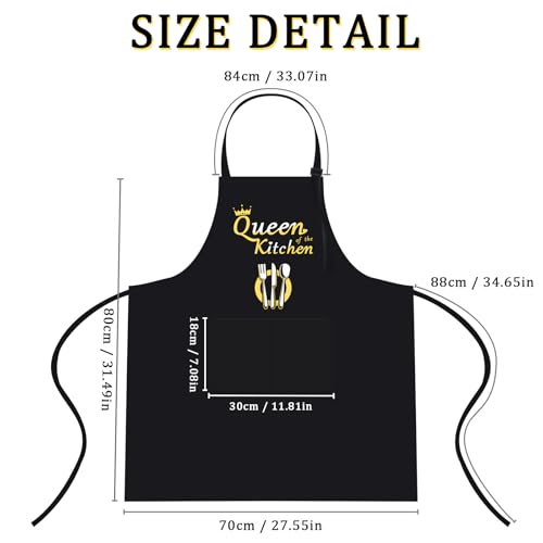 Funny Black Cooking Chef Apron with Pockets | Waterproof & Adjustable