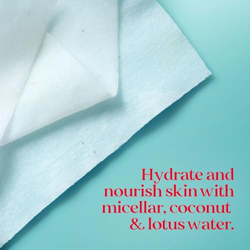 Burt's Bees Micellar Coconut & Lotus Facial Towelettes - 3-in-1 Cleansing Wipes for All Skin Types