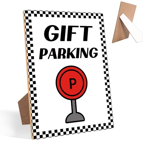 Race Car Birthday Party Wood Sign - 8 x 11 Inch Table Decoration