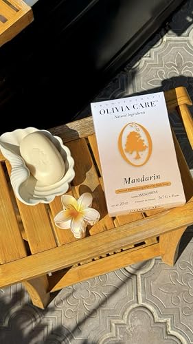 Mandarin Olive Oil Bath Soap 4 Pack by Olivia Care - Natural, Vegan, Made in USA