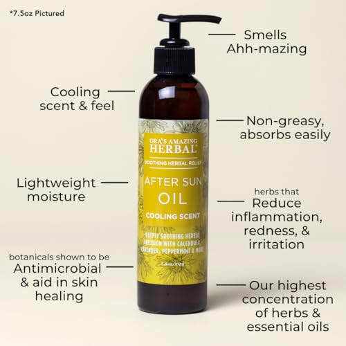 Ora's Amazing Herbal After Sun & Shave Oil with Tea Tree, Lavender & Peppermint - 2 oz