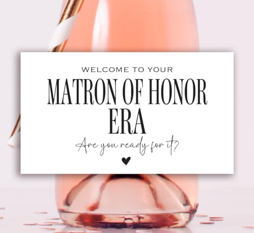 Bridesmaid Mini Champagne Labels - Set of 8 Elegant Stickers