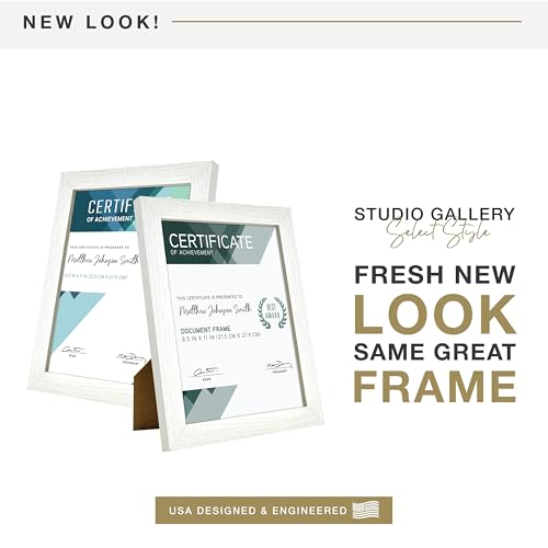 MCS Studio Gallery 8.5x11 White Woodgrain Picture Frame