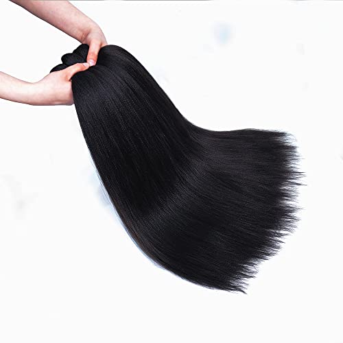 26 Inch Pre Stretched Braiding Hair - Itch Free Yaki Texture (1B#) - 8 Bundles