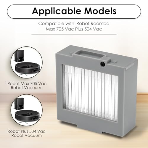 4 Pack HEPA Filters for iRobot Roomba Max 705 & Plus 504 Vac