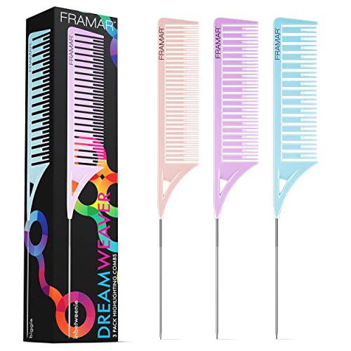 FRAMAR Dreamweaver Highlight Comb Set - 3 Pastel Hair Dye Combs