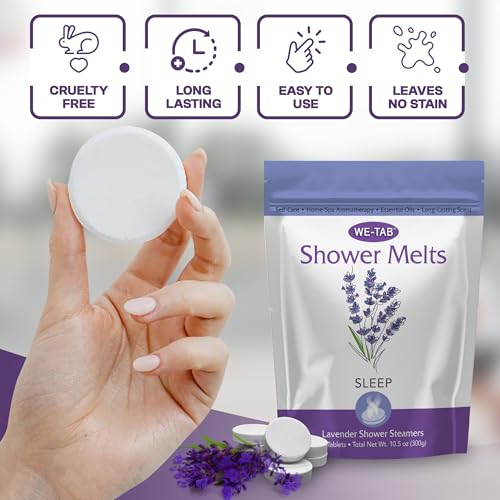 We-Tab Lavender Shower Steamers - 10 Pack Aromatherapy Melts for Relaxation