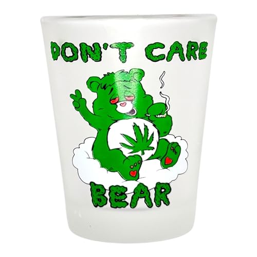 Don't Care Bear Shot Glasses - 1.5 oz Novelty Drinking Glasses